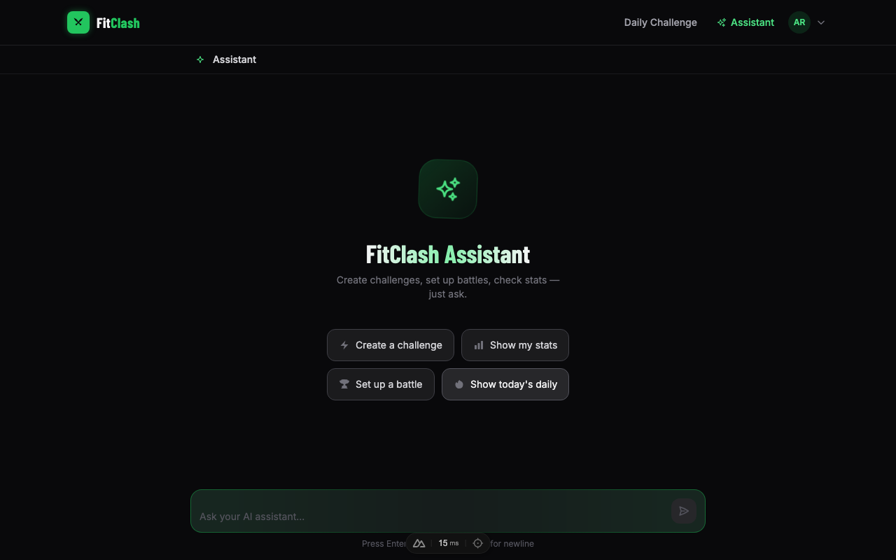FitClash Assistant empty state